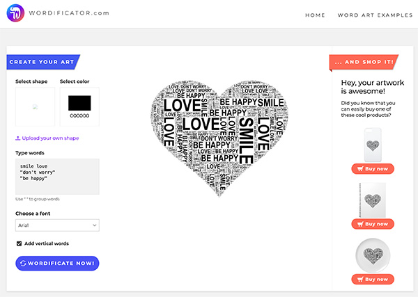 Redesigned Wordificator web version from 2021