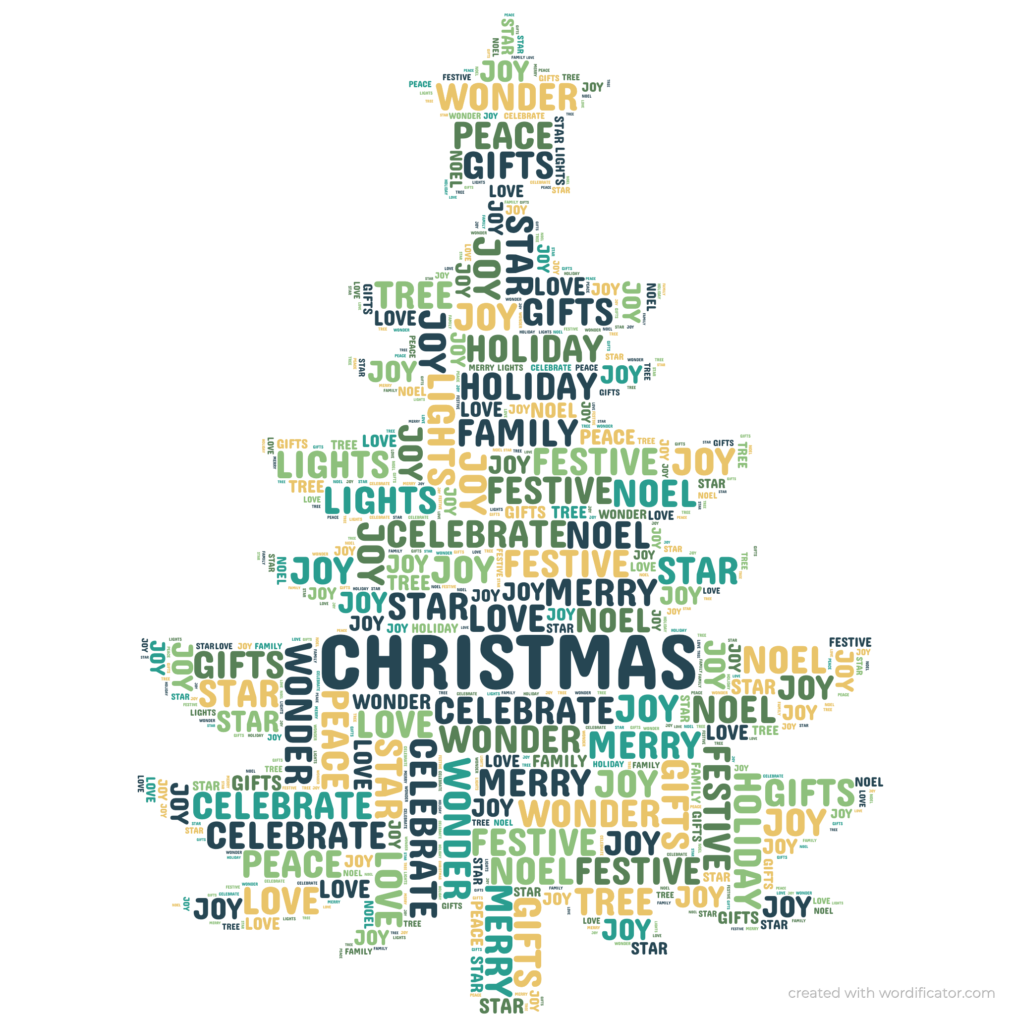 Holiday, Christmas & Winter Word Art word art example