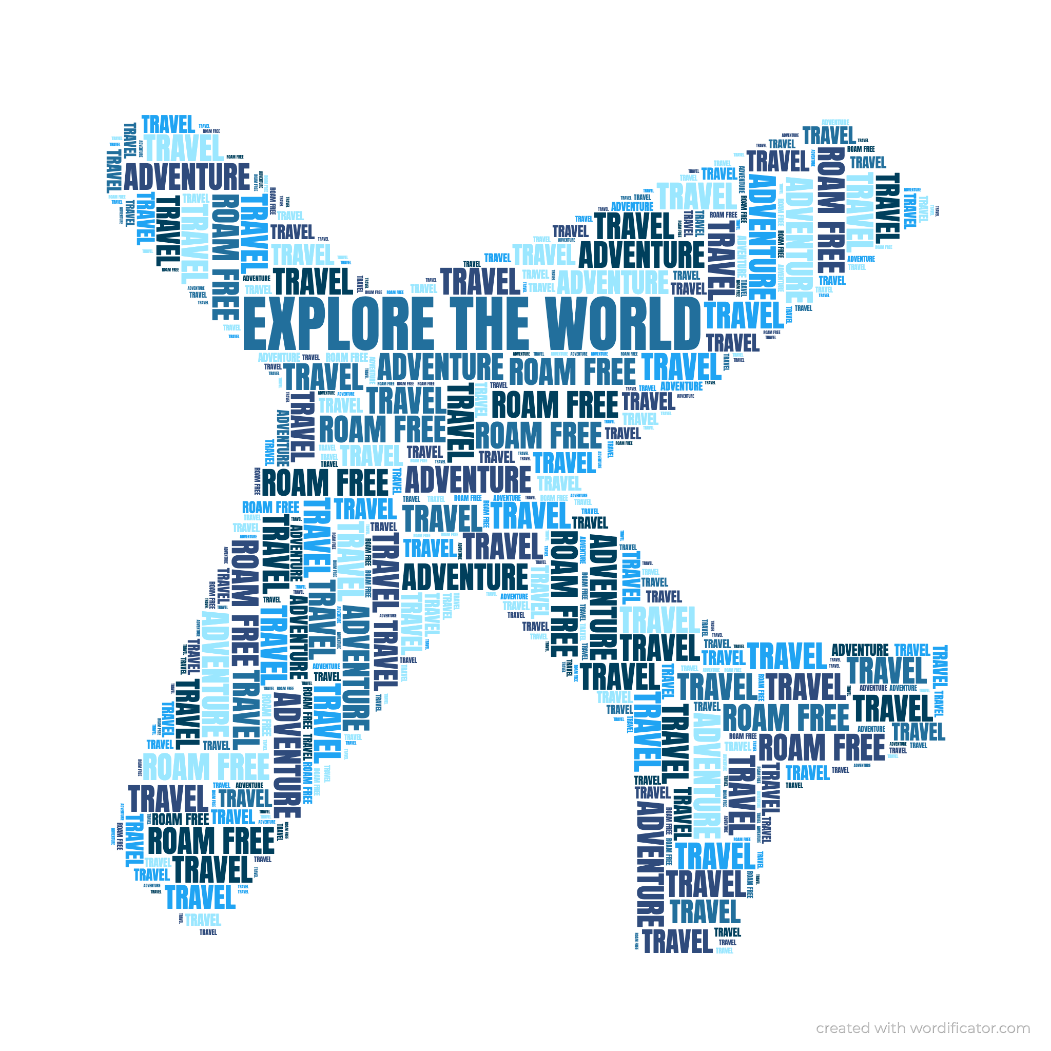 Travel, Explore & Adventure Word Art word art example